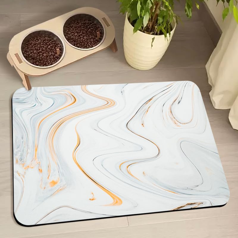 Dog Food Mats for Floors Waterproof, Dog Cat Water Bowl Mats Pet Feeding Absorbent Mat Dog Cat Pet Placemats for Food and Water 