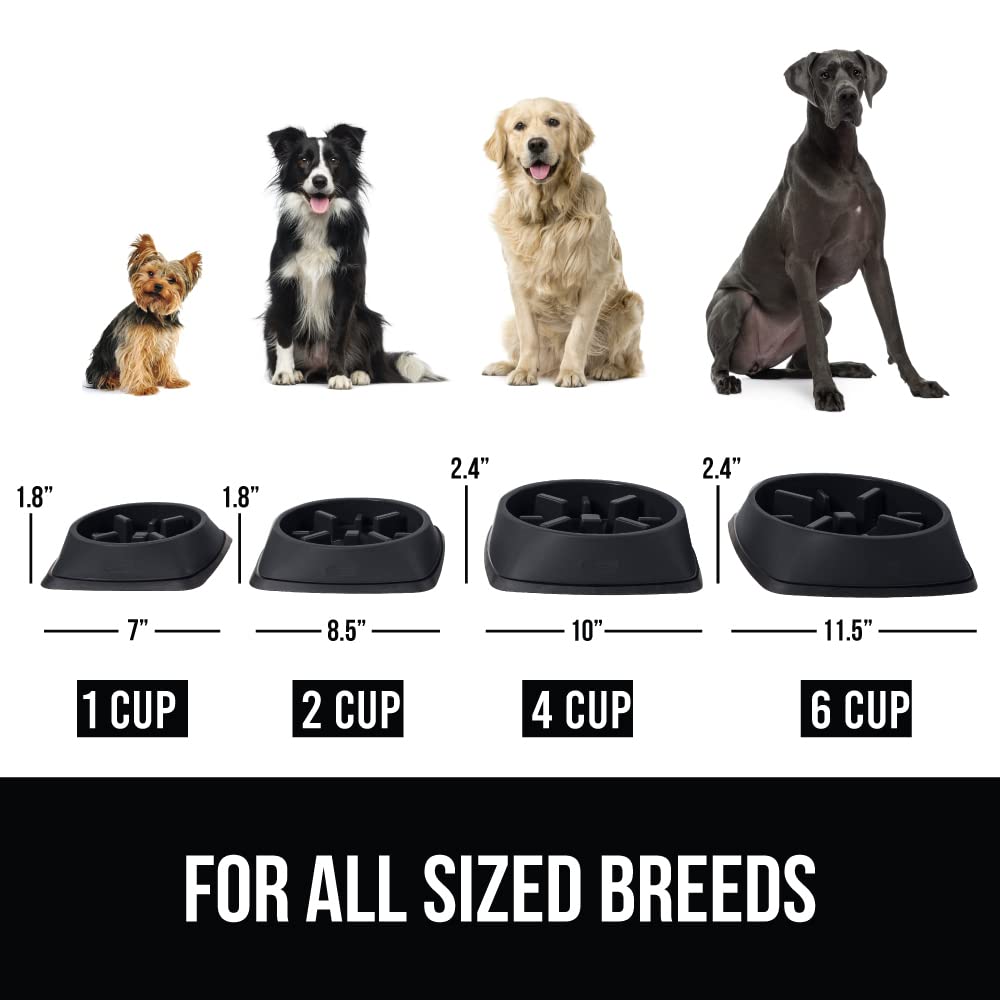 GORILLA GRIP Patent Pending Slow Feeder Dog Bowls, Interactive Puzzle Toy for Dogs and Cats Food Training, Keeps Pets Busy and P