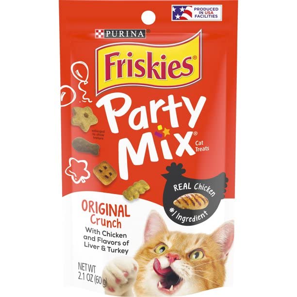 Friskies Crunchy Party Mix Pouch Cat Treats, Flavor: Original, 2.1 Oz (Pack Of 1)