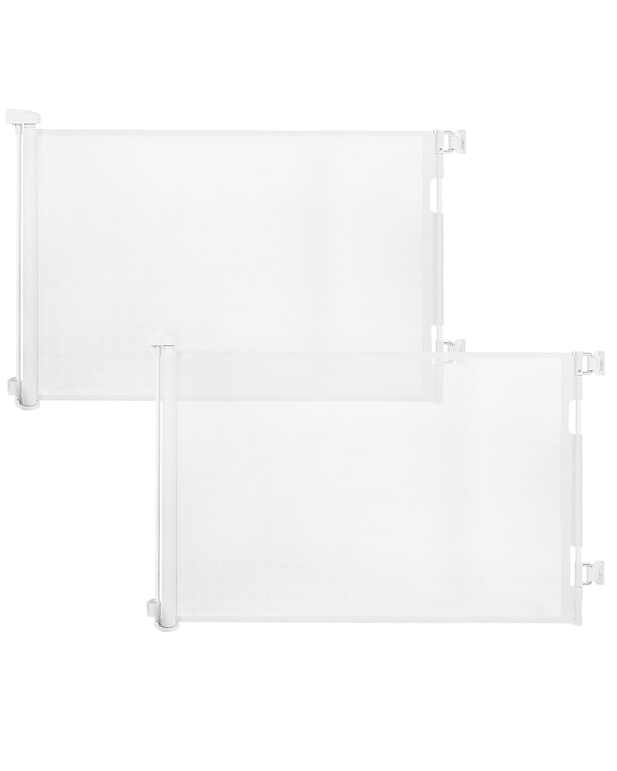 Veraste (2 Pack) Retractable Baby Gate for Doorways and Stairs, Mesh Safety Gate for Pet, Indoor & Outdoor Use, One-Hand Operati