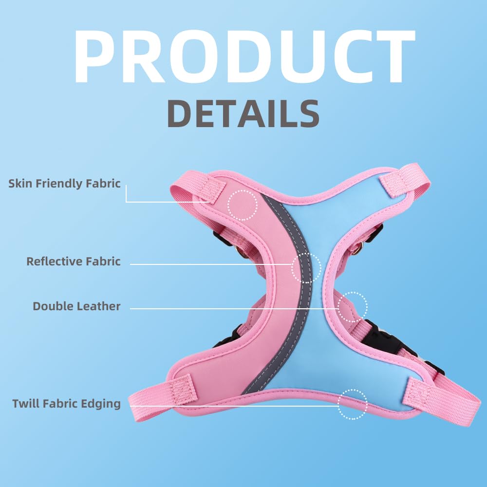 No Pull Dog Harness With Leash Set All Weather Mesh Adjustable Step In Fashion Splicing Escape Proof Vest Harness For Small And