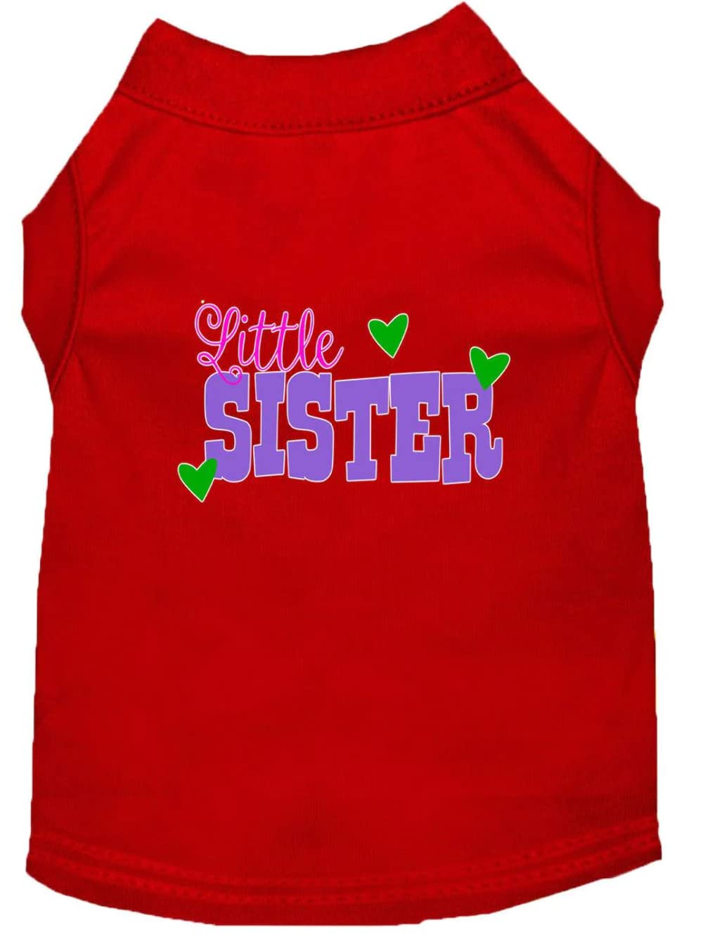 Pet Dog & Cat Shirt Screen Printed, &quot;Little Sister&quot; Red LG (10-14 lbs.)