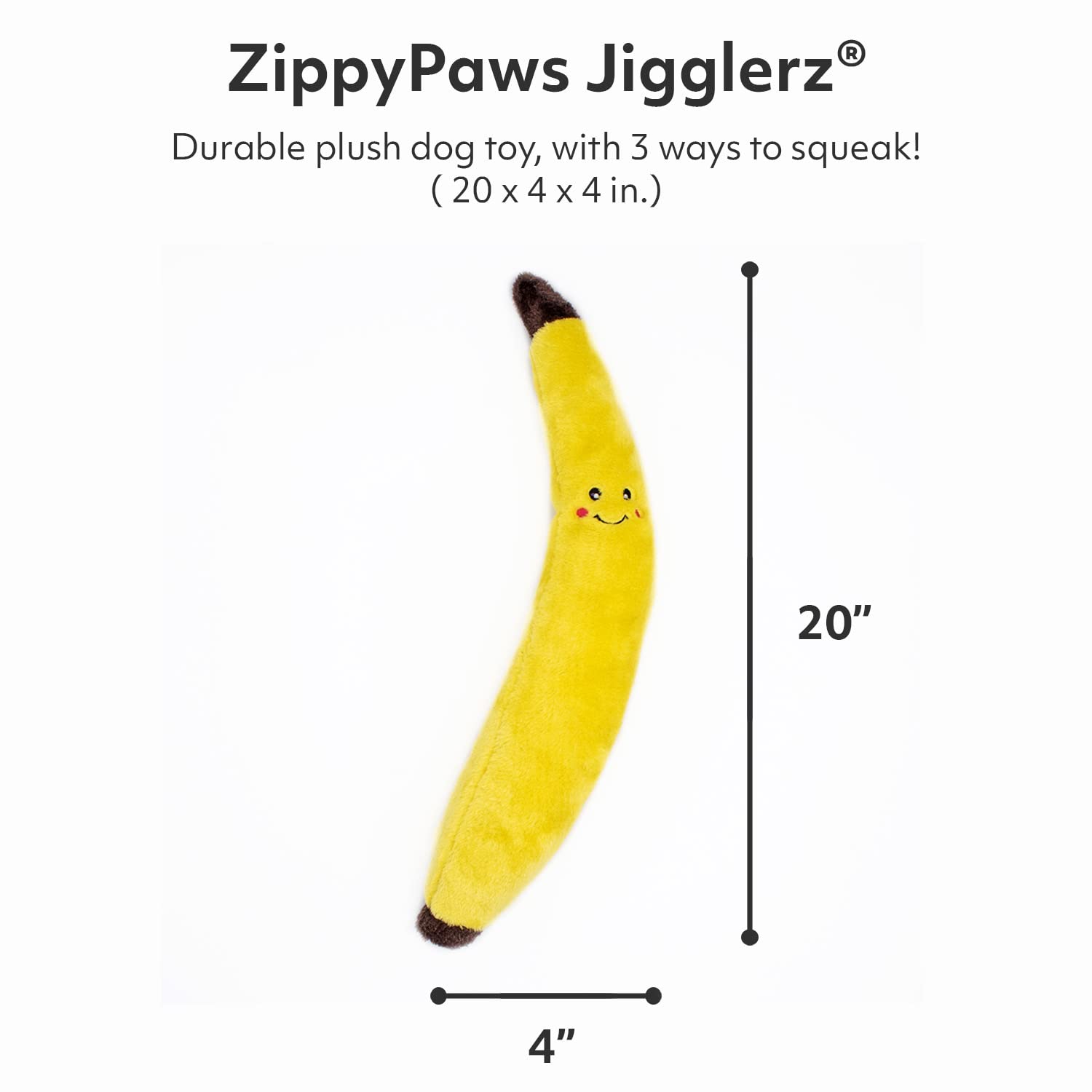 Zippypaws Jigglerz - Zippy Paws Dog Toy For Large And Small Dogs, Squeaky Plush Tug Toy With No Stuffing, Squeaky Interactive Do