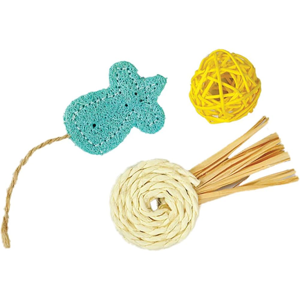 A&E Cage Company 52400961: Toy Loofah Mouse/Lollipop