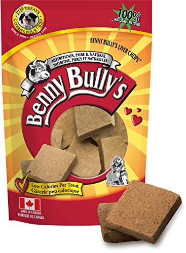 BENNY BULLYS Chops Beef Liver Dog Treats, Freeze-Dried, Low Fat, High Energy & Nutrient Rich Food for Your Furry Friend, All Nat
