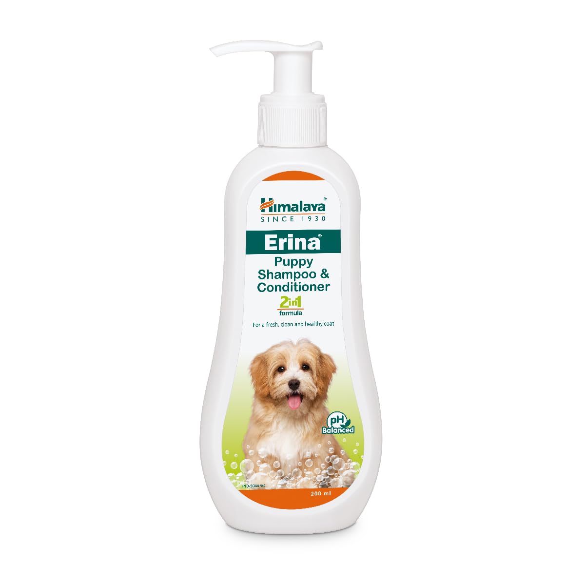 Himalaya Erina Puppy Shampoo & Conditioner | 200 Ml | Gentle 2-In-1 Cleansing & Conditioning For Puppies - With Oats, Reetha & L