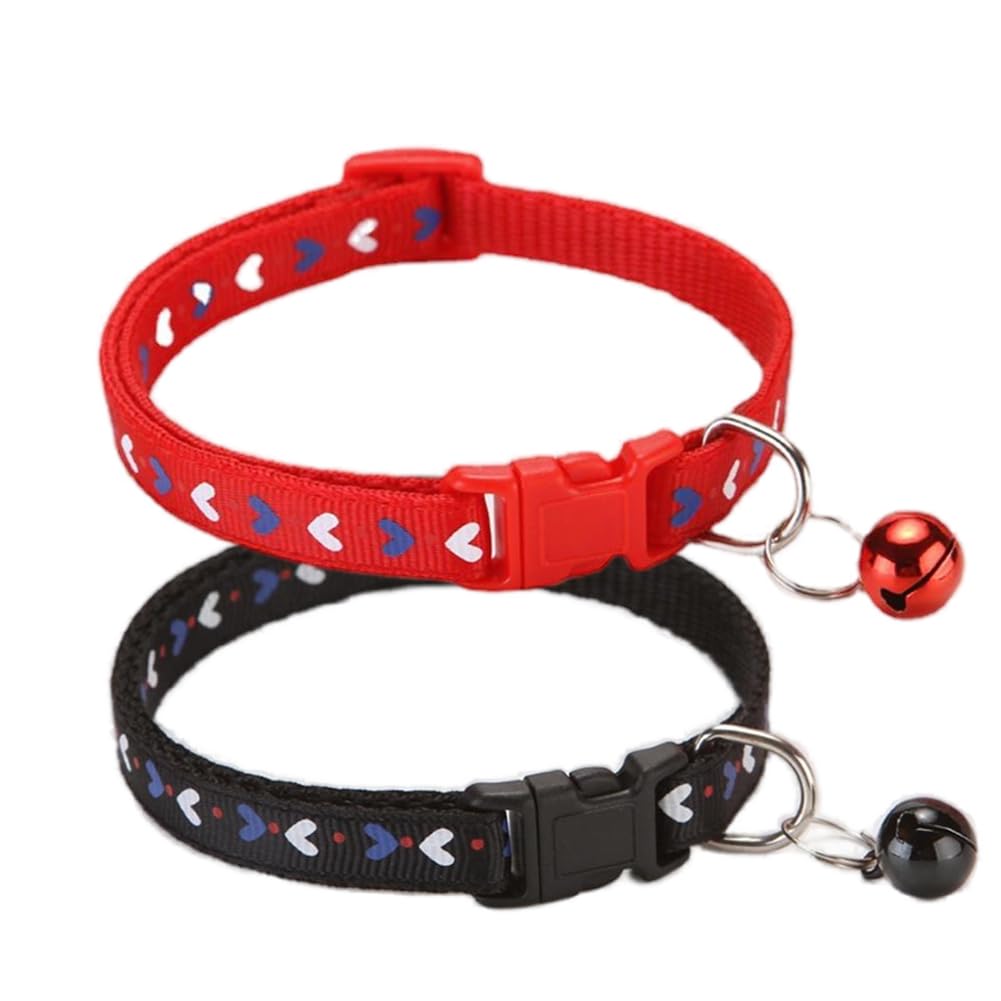 Puppy Collar With Bell, 2-Pack Basic Cat Collars With Bells Xs Dog Collar For Xxs Xs Small Tiny Pet Dogs Female Kitten Girls Ani