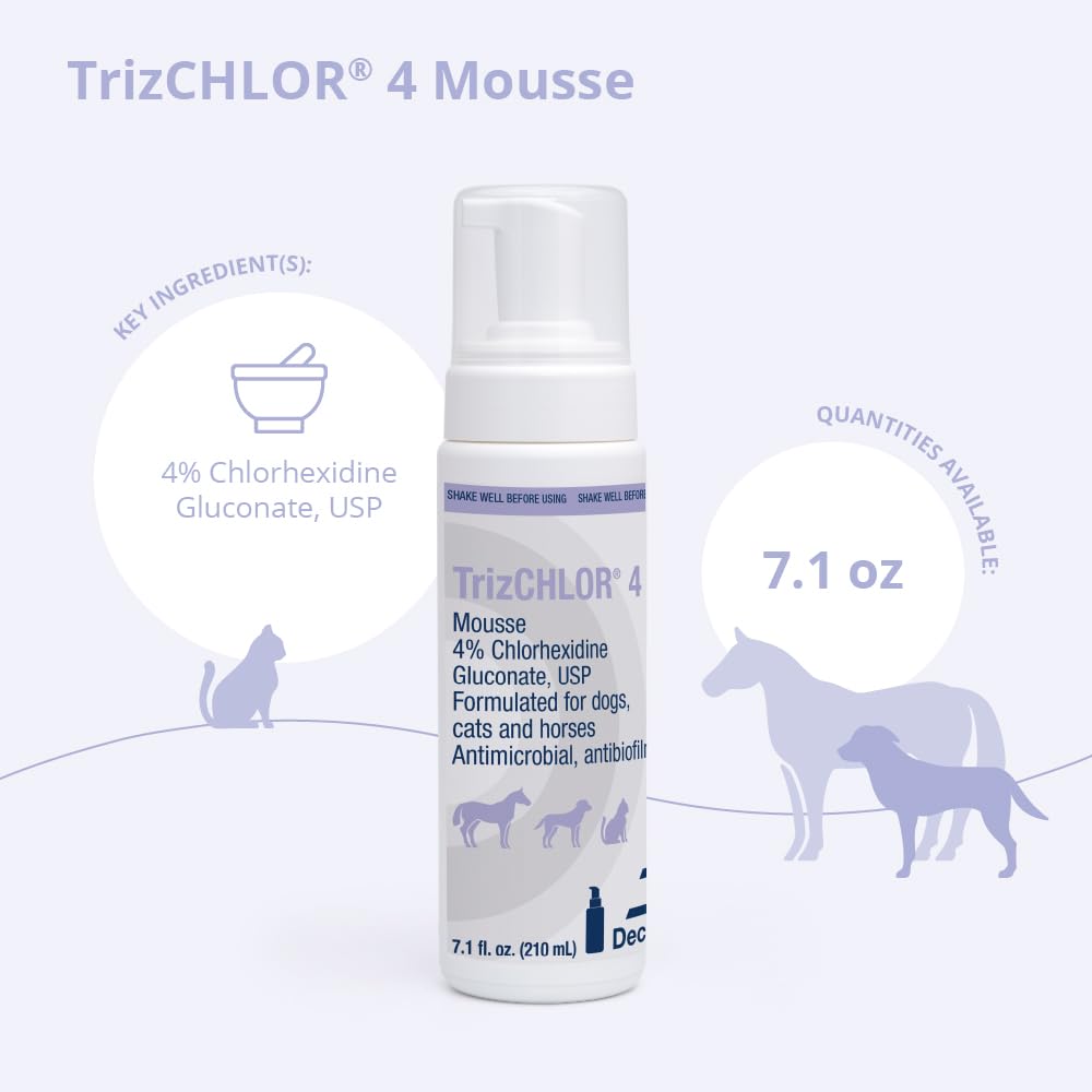 Trizchlor 4 Mousse For Dogs, Cats And Horses, 7.1 Ounce