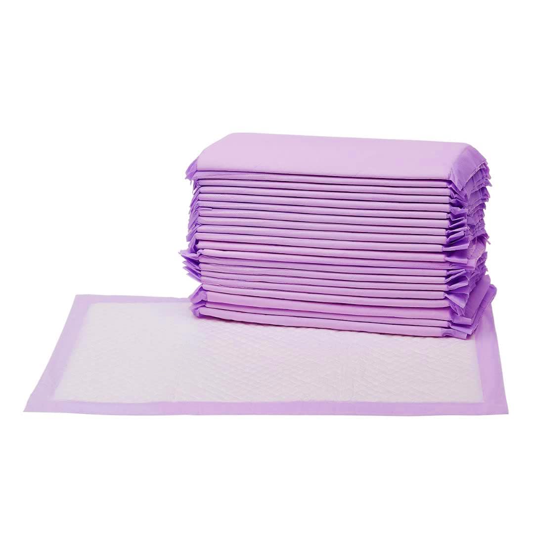 Amazon Basics Cat Litter Pee Pads, 20 Count, Universal Fit For Litter Box, Odor Control With Fresh Scent, Purple