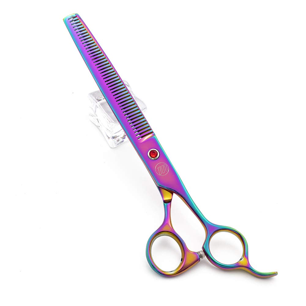 Moontay Professional 8.0' Dog Grooming Scissors Set, 4-Pieces Straight, Upward Curved, Downward Curved, Thinning/Blending Shears For Dog, Cat And Pets, Jp Stainless Steel, Multicolour