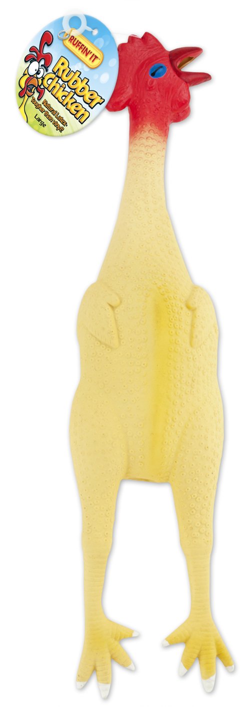 Ruffin' It Rubber Chicken Pet Toy, Large