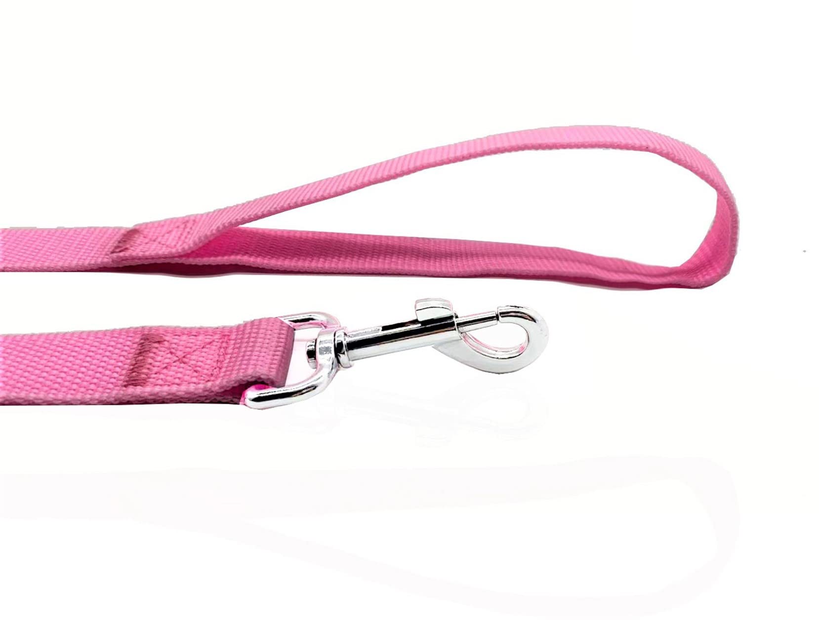 Nylon Dog Leash 4 Ft 5 Feet 6 Foot Long, Walking Training Dog Leashes For Medium Large Dogs, 1 Inch Wide (5/8 X 6 Ft, Pink)