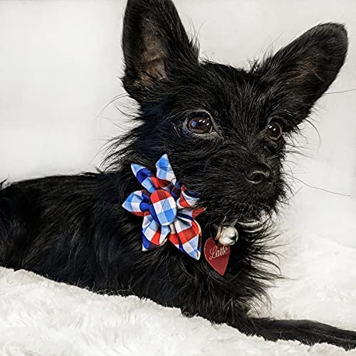Huxley & Kent Pet Pinwheel | Picnic Check (Small) | 4Th Of July Collar Accessory For Dogs/Cats | Bow Collar Attachment | Cute, C