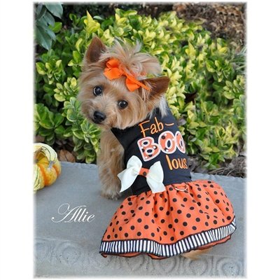 Doggie Design Holiday Dog Harness Halloween Dress - Fab-Boo-Lous (S)