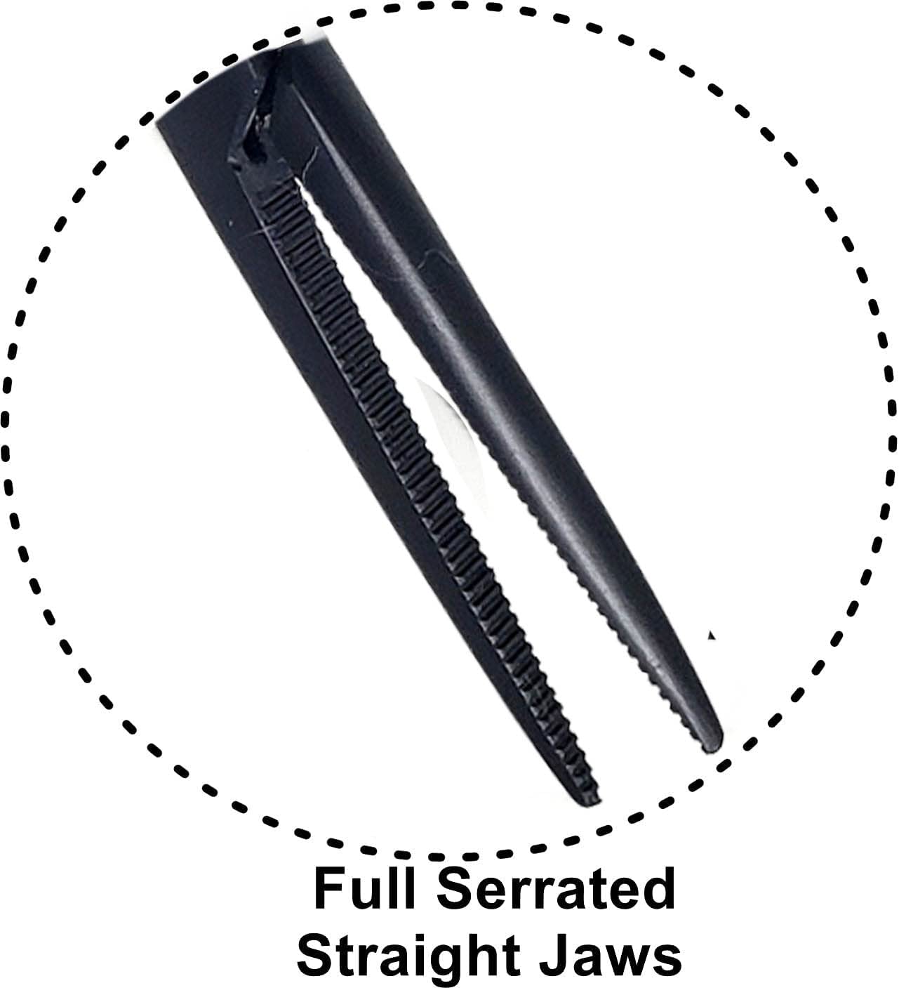 Dog Pet Ear/Nose Hair Puller Grooming Hemostat Locking Forceps Pliers, 5.5 (14cm), Straight (Black)