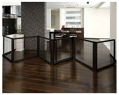 Richell Convertible Elite 6 Panel Pet Gate Black