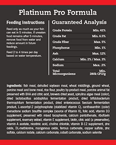 Blue Ridge Fish Food 14lb], Platinum Professional Formula 316 Floating Pellet, Koi and goldfish