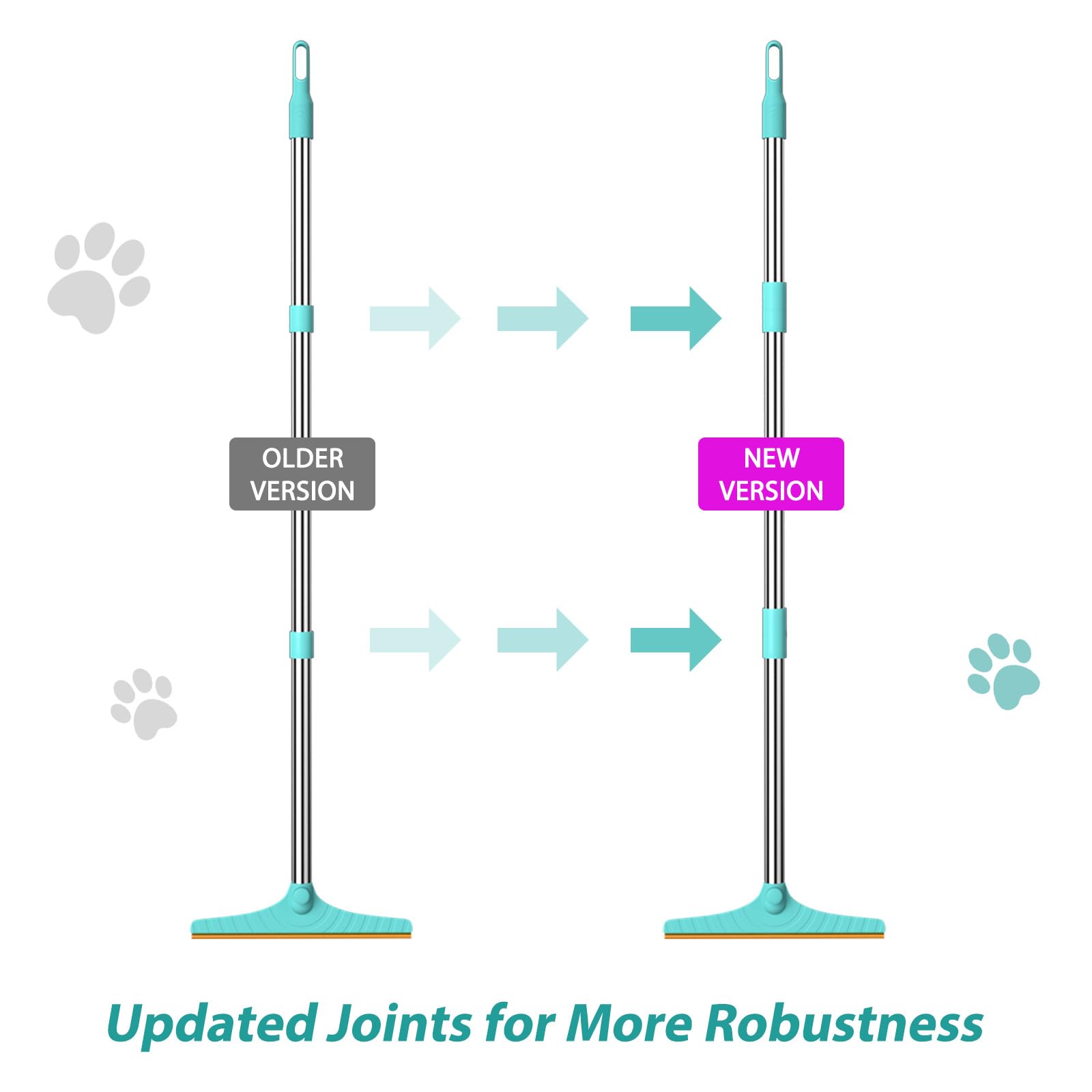 Carpet Rake For Pet Hair Removal, Reusable Cat Dog Hair Remover With 45? Long Handle Advanced Lint Remover Scraper For Carpets, Rugs, Mats, Couch