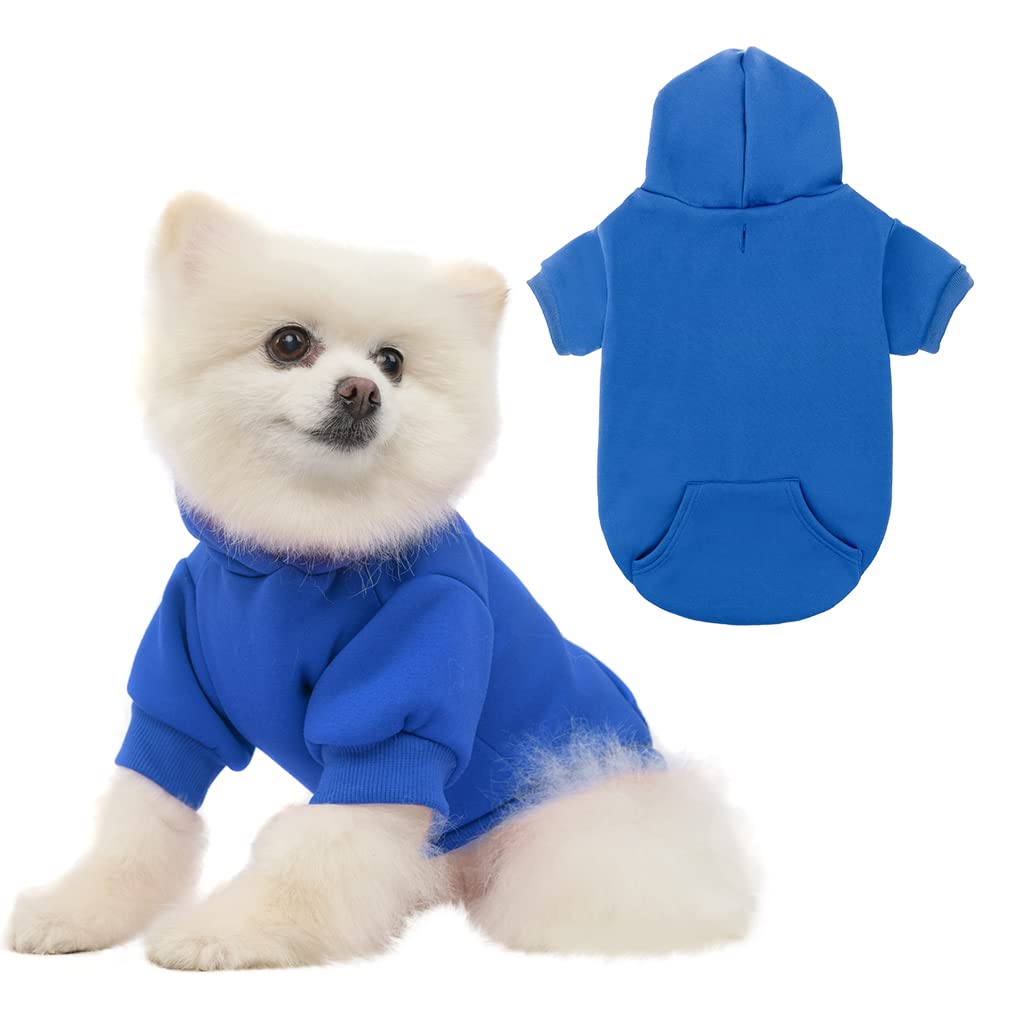 Basic Dog Hoodie - Soft And Warm Dog Hoodie Sweater With Leash Hole And Pocket, Dog Winter Coat, Cold Weather Clothes For Xs-Xxl