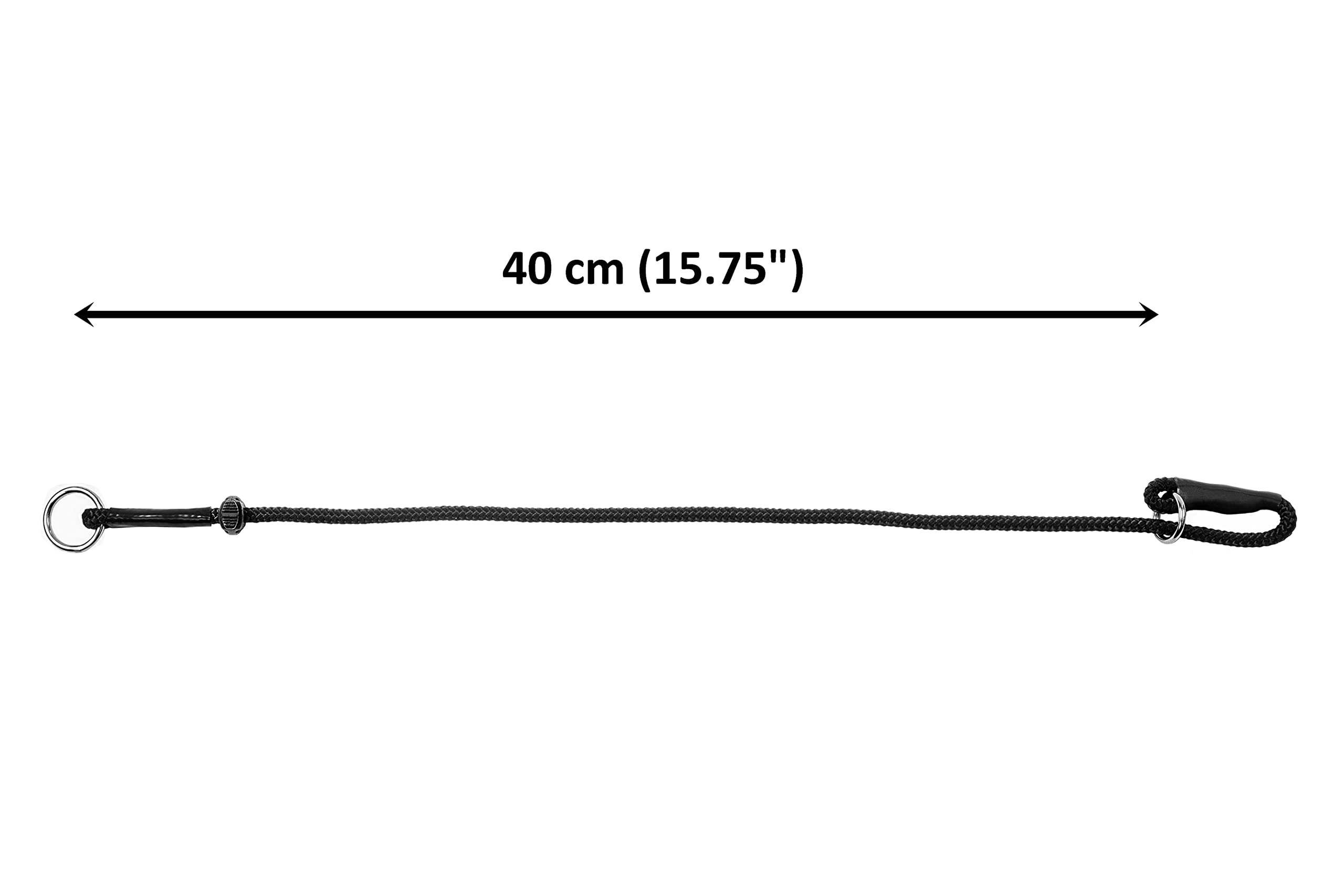 Dingo Gear Choke Collar for Dog Training Handmade of Cord with 1 Limiter Waterproof Black XS S04058