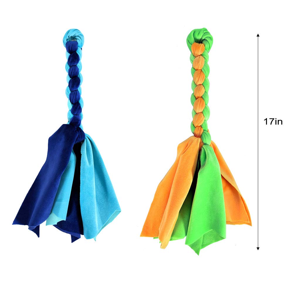 Amyese Flirt Pole For Dogs - Extendable Flirt Pole With 2Pcs Fleece Lure Tugs For Dog Outdoor Entertainment, Train And Exercise,