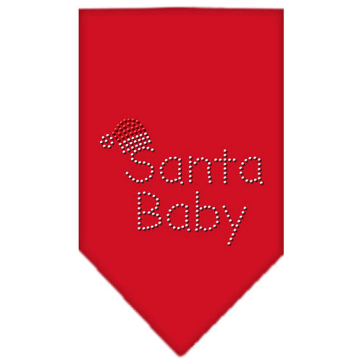 Christmas Pet and Dog Bandana Rhinestone, Santa Baby Red Small
