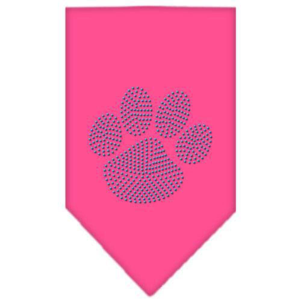 Mirage Pet Products Paw Blue Rhinestone Bandana, Large, Cocoa