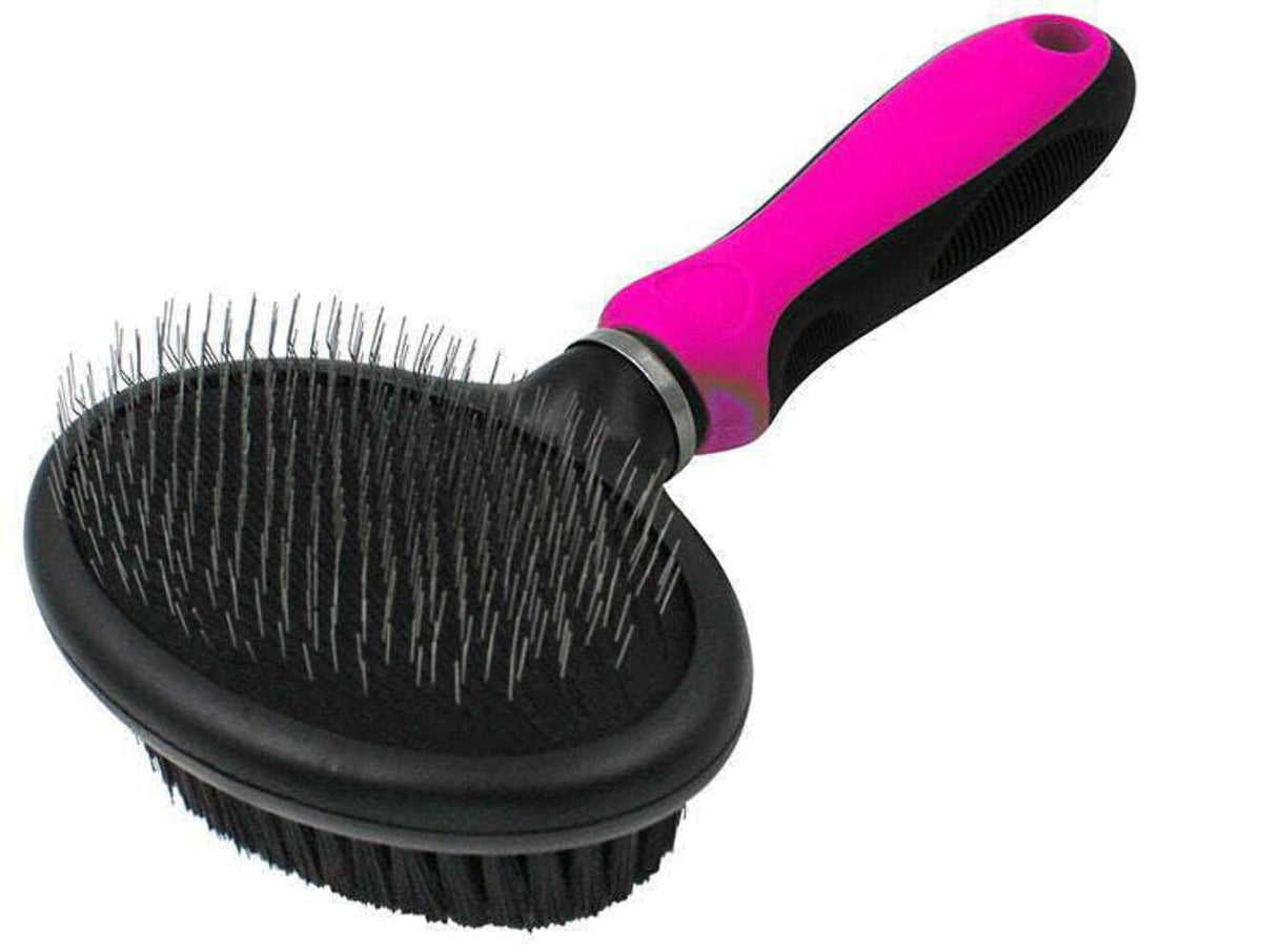 Pet Life ® Flex Series 2-in-1 Dual-Sided Slicker and Bristle Grooming Pet Brush