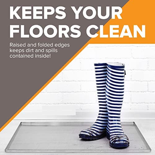 Pinnacle Systems Replacement Tray For Dog Crate - Chew-Proof And Crack-Proof Metal Pan For Dog Crates (Galvanized, 41'X27.38'X1')