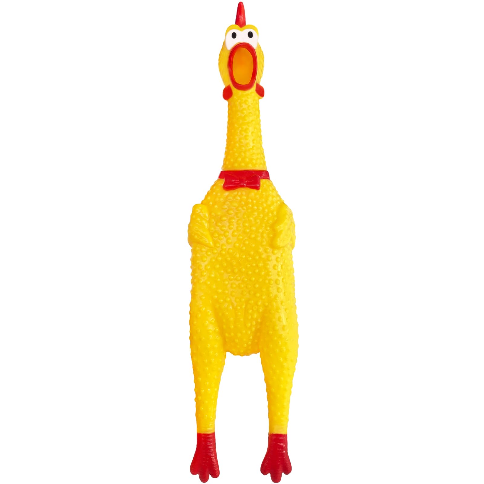 Xeehwb Rubber Chicken,12 Inch Yellow Screaming Chicken Dog Toys,Squeeze Squawking Chickens,Prank Noise Maker Dog Toys for Silly 