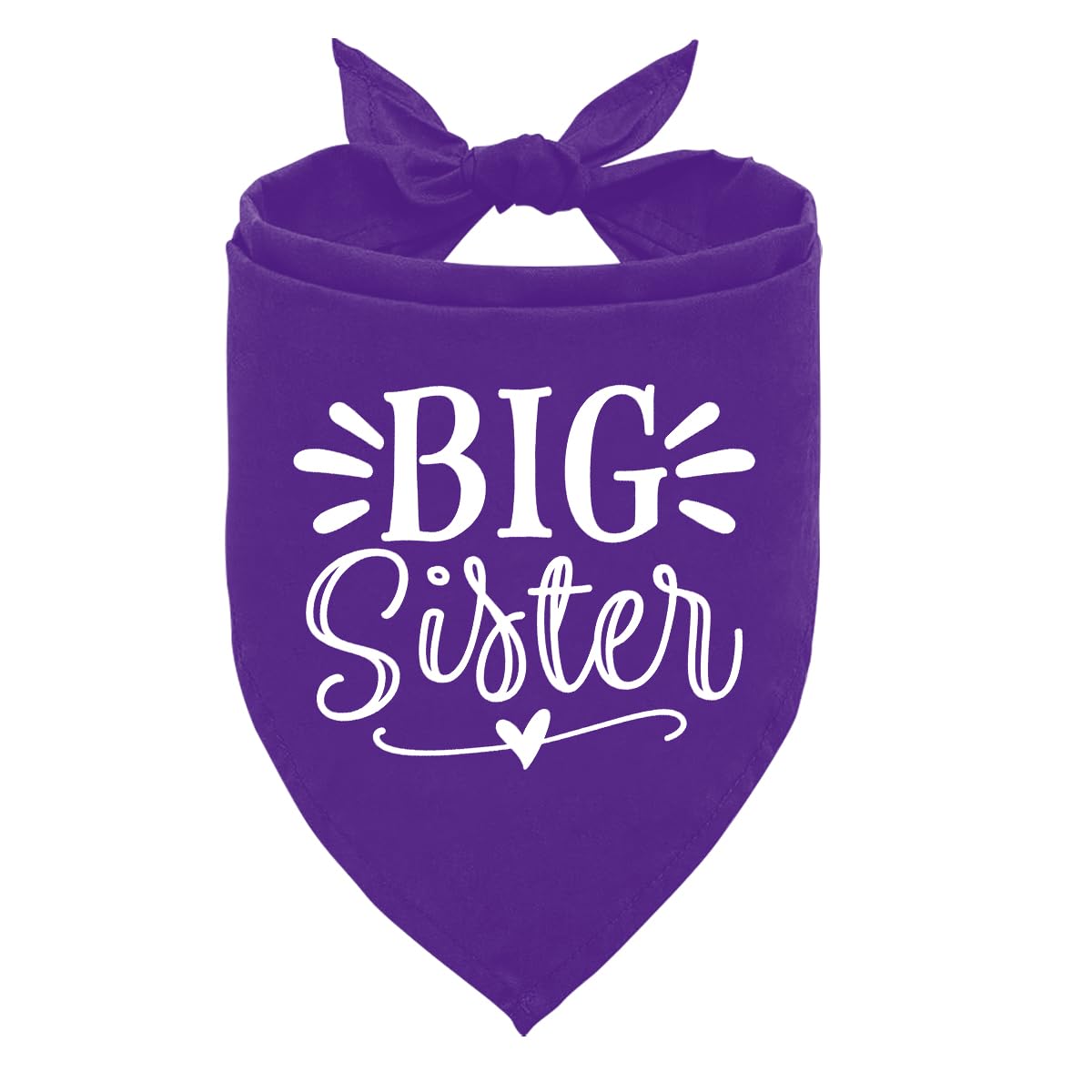 Big Sister Purple Dog Triangle Scarf, Dog Scarf Accessories (L)