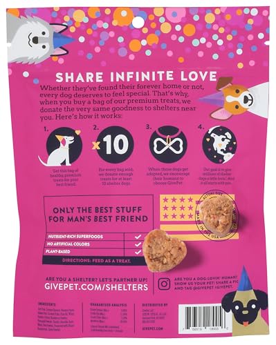 GivePet Gotcha Day Paw-ty Dog Treats, 11 oz Premium Dog Training Treats, Grain-Free with No Artificial Flavors - Banana, Coconut