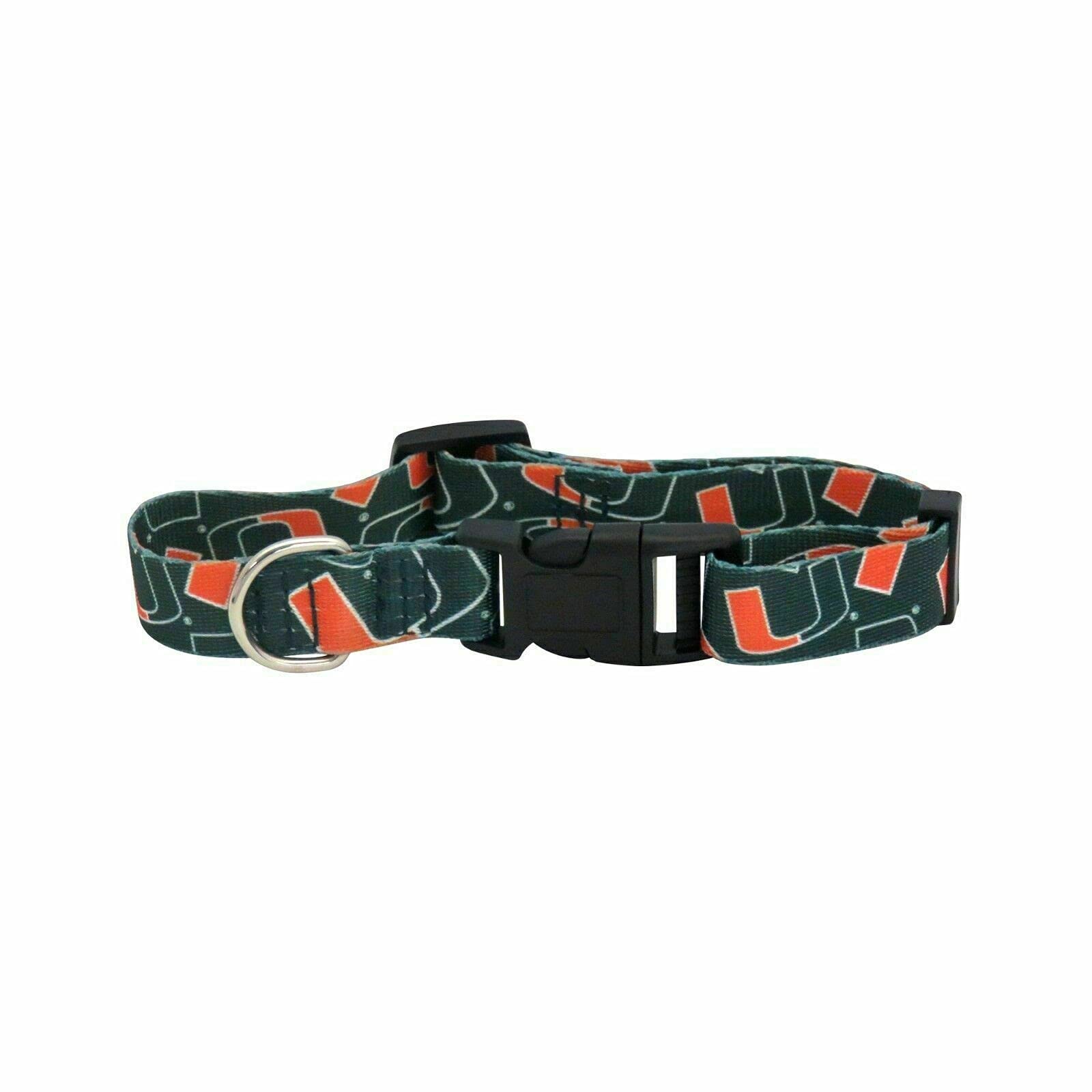 Littlearth Unisex-Adult Ncaa Miami Hurricanes Pet Collar, Team Color, Medium (120101-Umia-M)