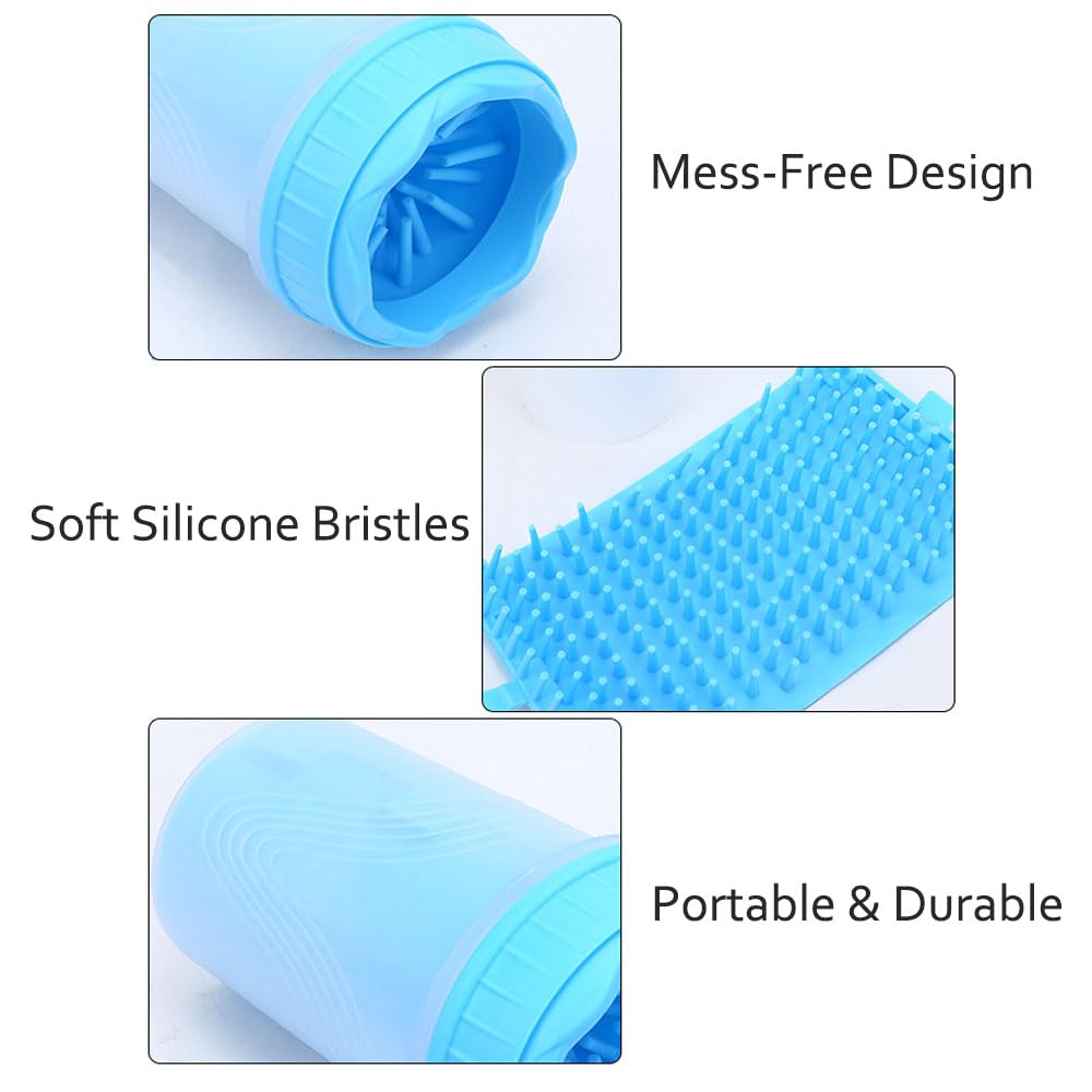 Dog Paw Cleaner Cup - Silicone Bristle Pet Paw Washer For Small, Medium, And Large Dogs & Cats | Easy-To-Use, Mess-Free Paw Clea