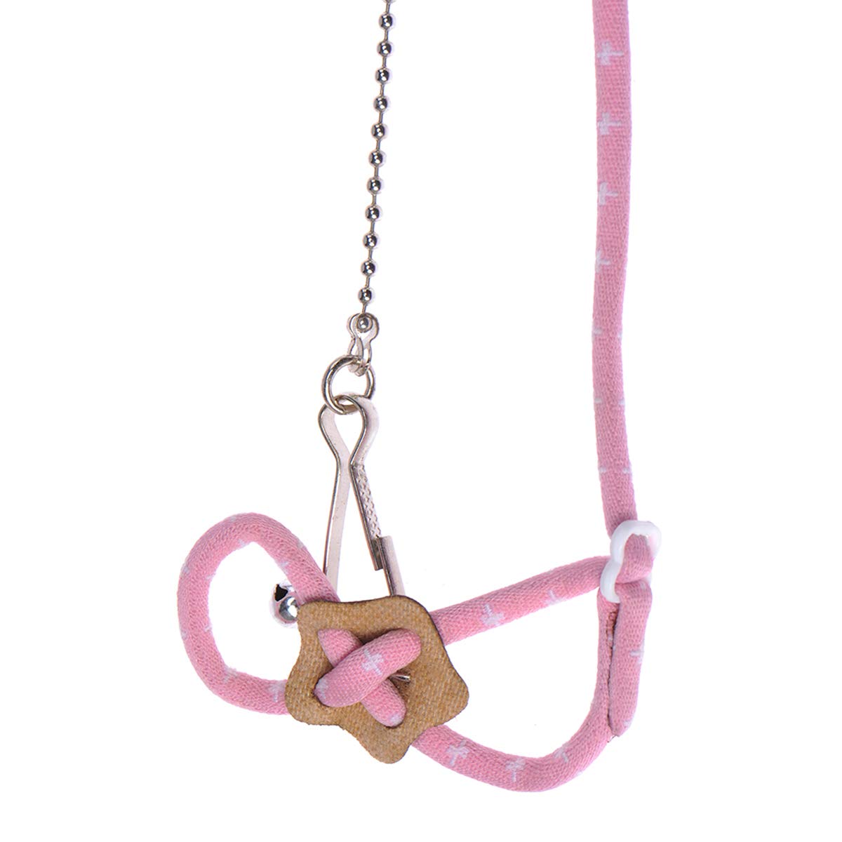 Adjustable Leash Harness With Bell For Rat Mouse Squirrel Guinea Pig Walking Training (Pink)