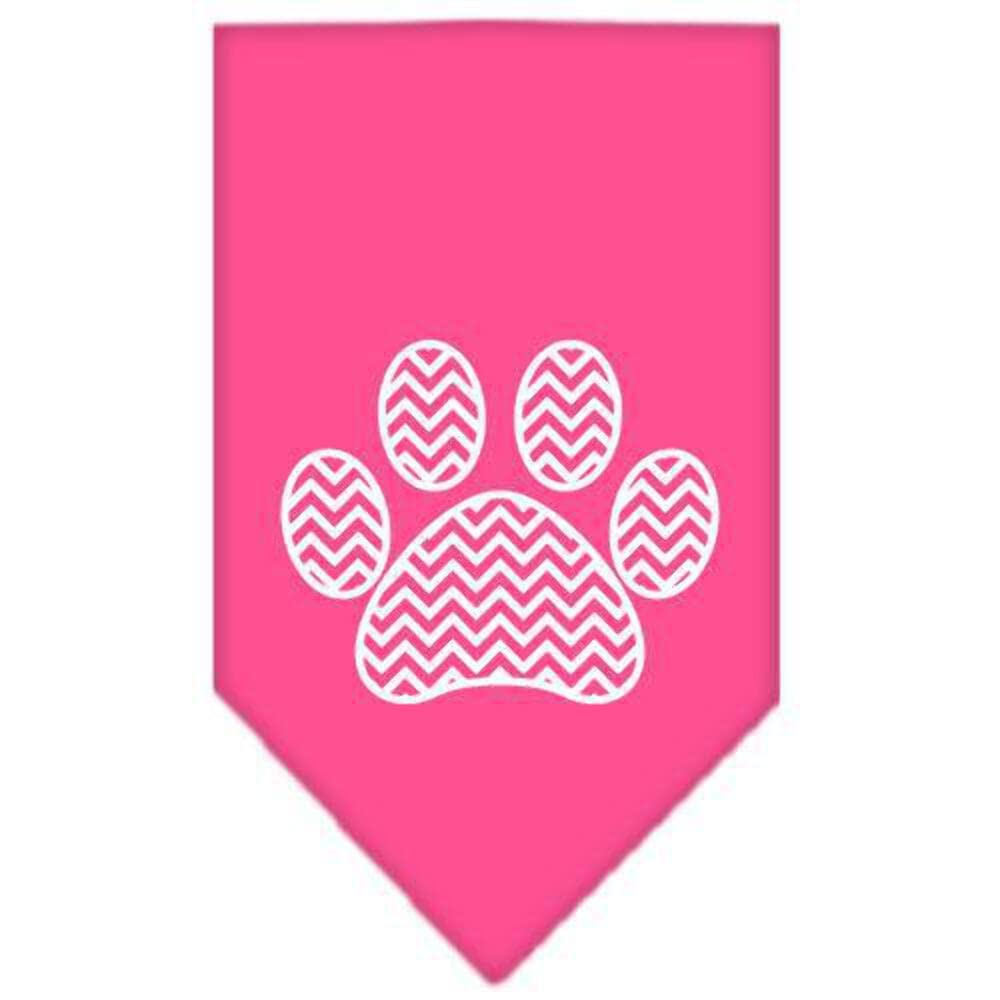 Mirage Pet Products Chevron Paw Screen Print Bandana, Navy Blue, Small