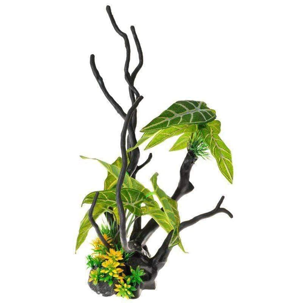 Penn-Plax Aqua-Plant Driftwood Aquarium Decoration Ornament (Large Green Leaf)