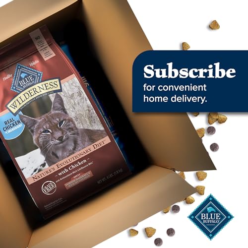 Blue Buffalo Wilderness High-Protein, Grain-Free Natural Dry Food for Adult Cats, Weight and Hairball Control, Chicken, 5-lb. Ba