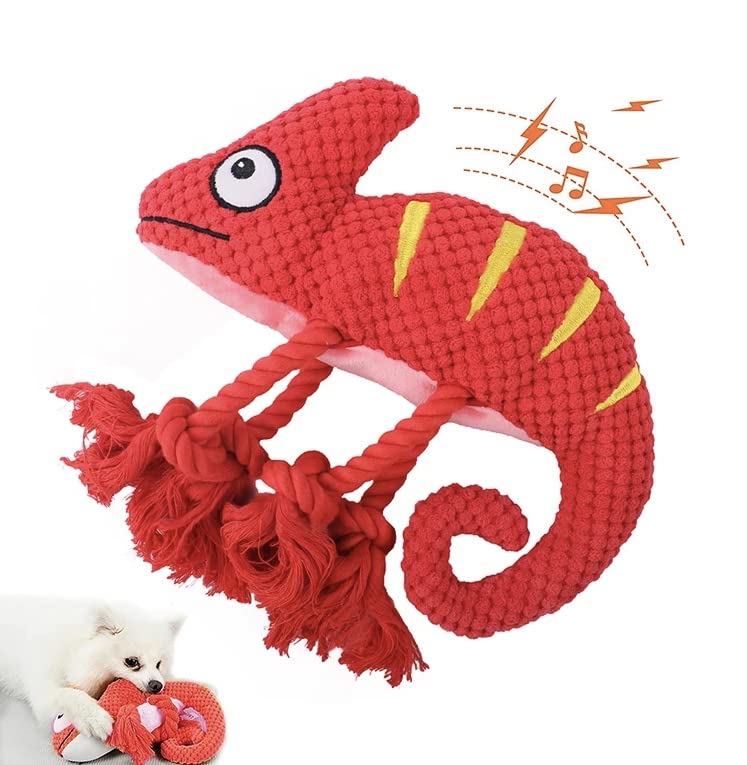 PETANGEL New Spot Squeak Sound Bite Resistant Pet Toy | Plush Cotton Rope Chameleon Dog Toy