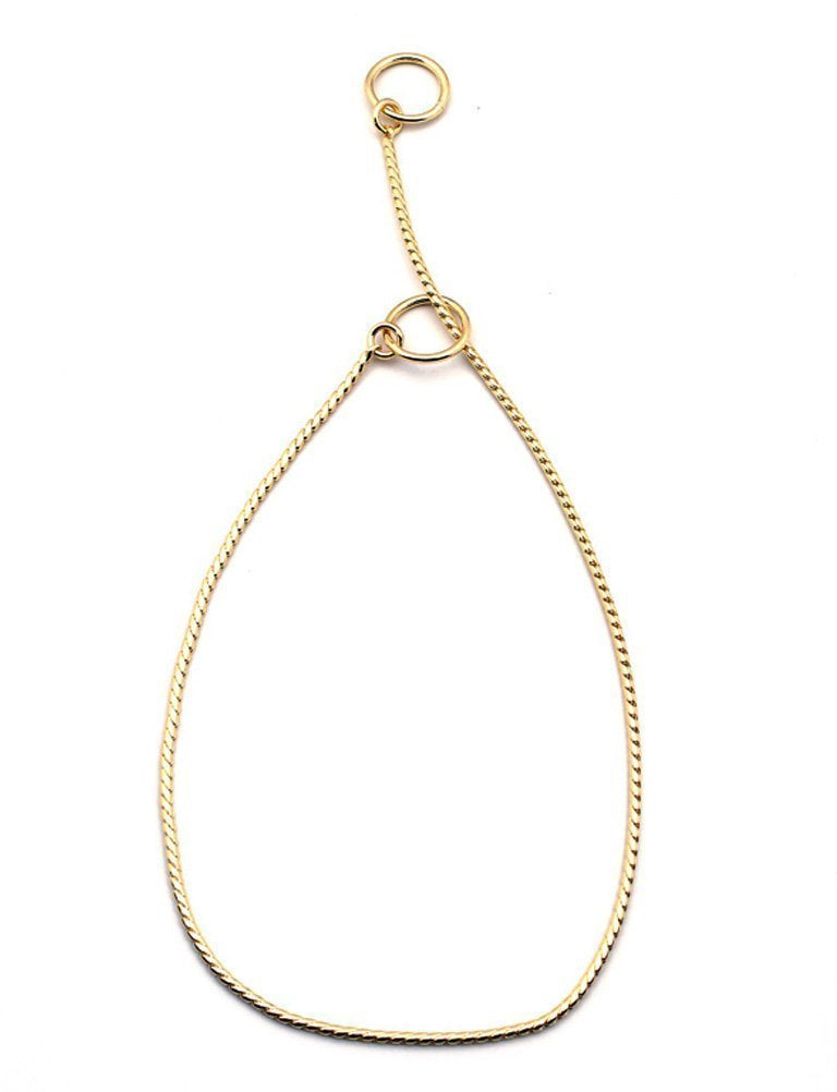 Sgoda Gold Dog Chain Collar Choke Pet Training Snake Collar With Heavy Links, 20 In, 3.5 Mm