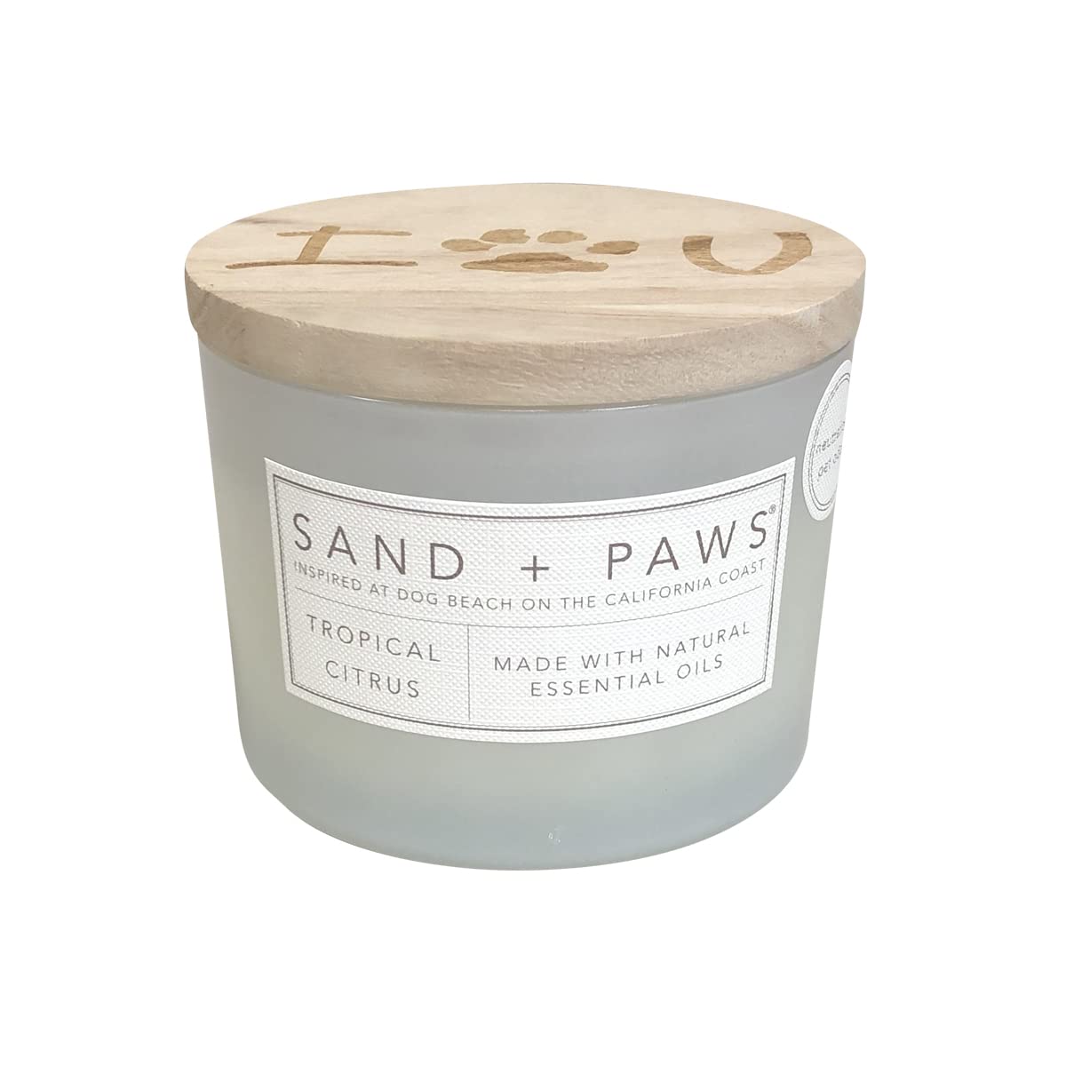 Sand + Paws Scented Candle - Tropical Citrus - Additional Scents and Sizes -Luxurious Air Freshening Jar Candles Neutralize pet 