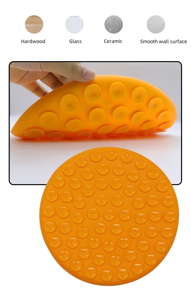 Doweiss Silicone Non-Slip Mat For Pet Bowl,Basic Non-Slip Pad For Dog Bowl Or Cat Bowl With Double Sided Anti-Slip Suction Cup R