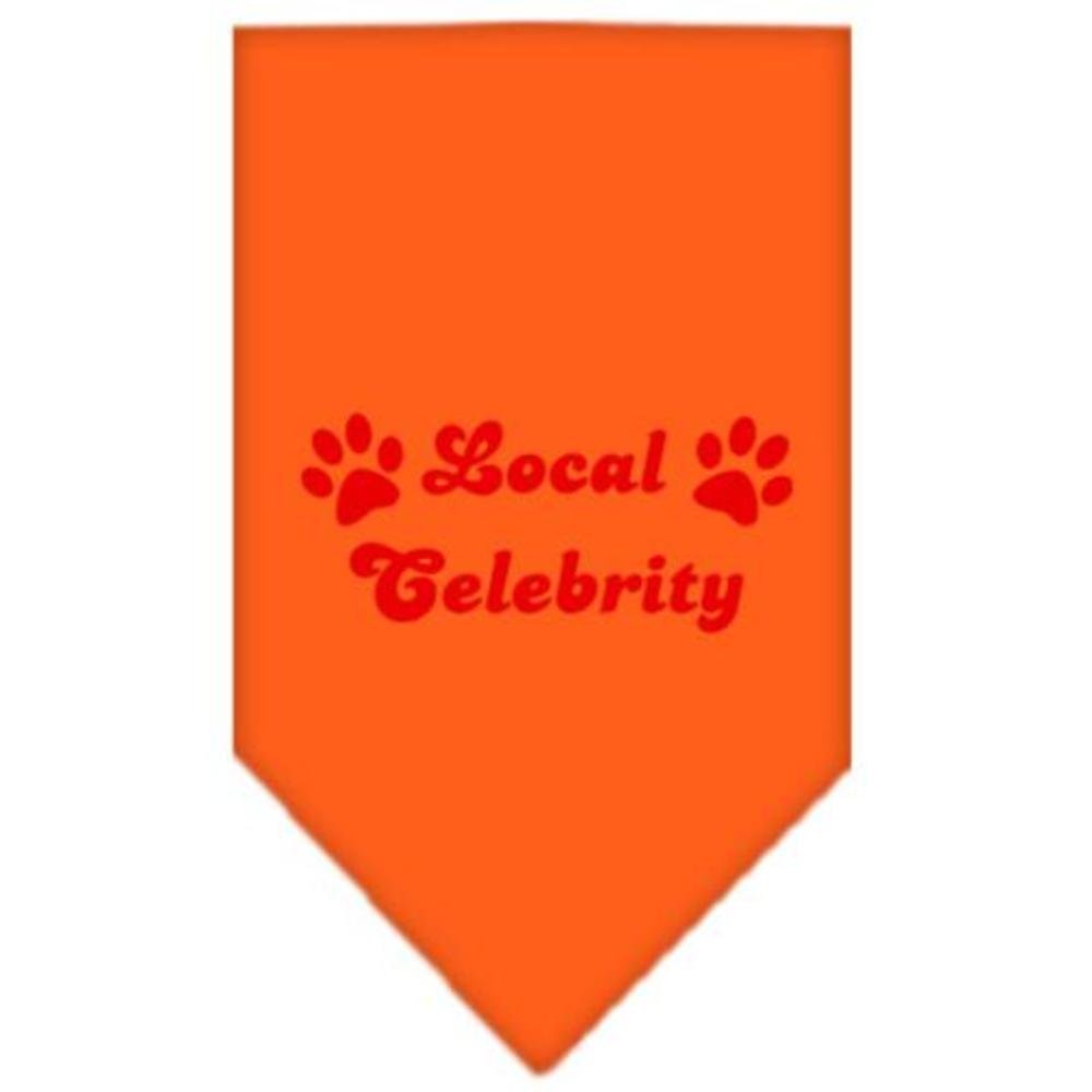 Pet and Dog Bandana Screen Printed, Local Celebrity Orange Large