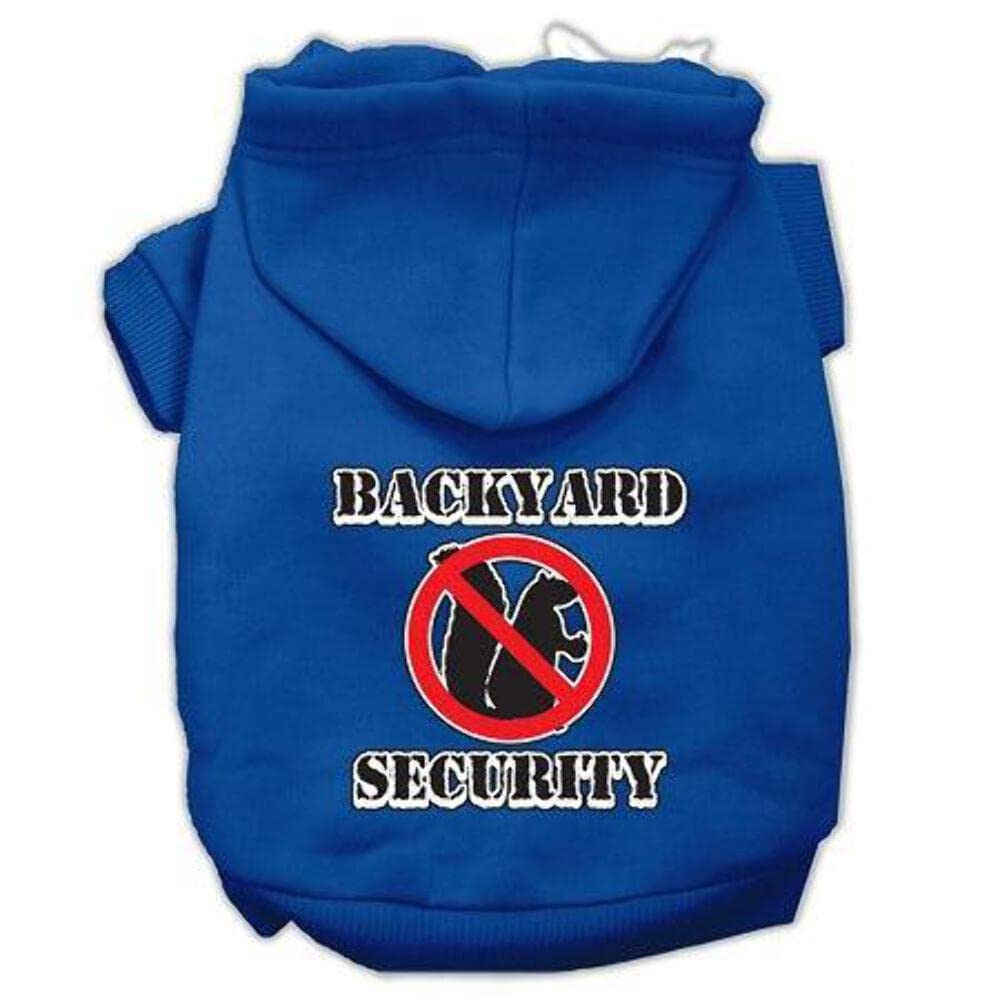 Mirage Pet Products 16&quot; Backyard Security Screen Print Pet Hoodie, X-Large, Blue