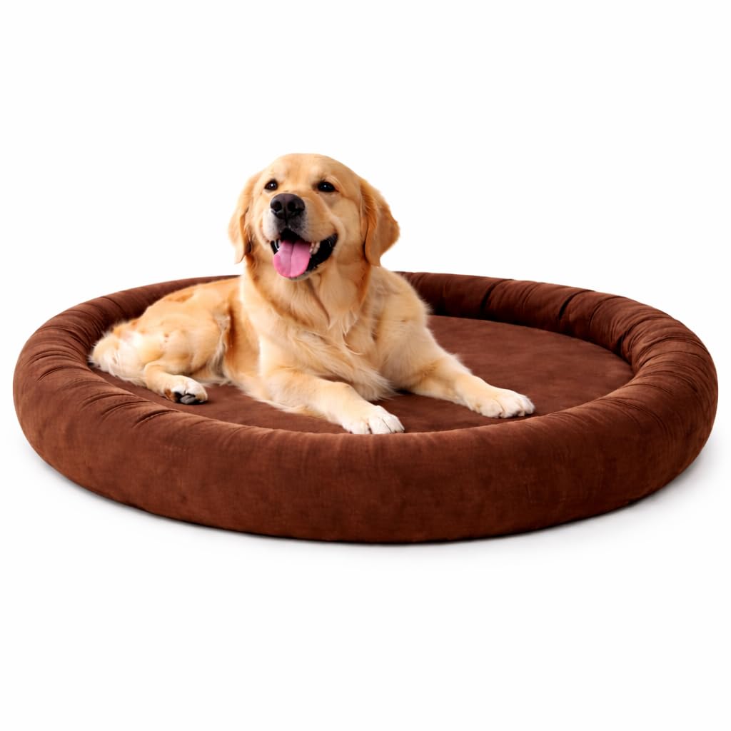 PupSkool Orthopedic Round Dog Bed for Small & Medium Dogs  Ultra Soft Plush Pet Bed with MultiLayer Support, Machine Washable 