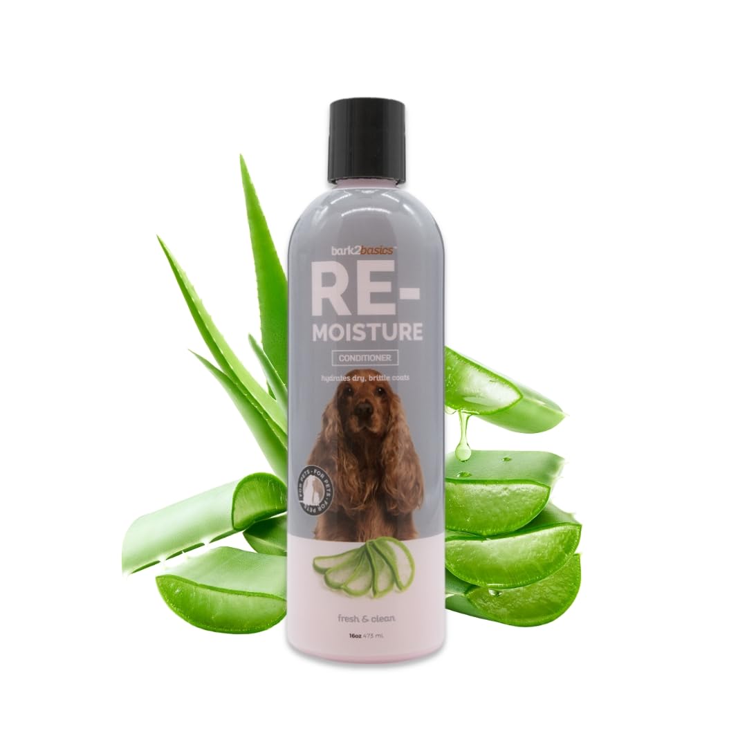 Bark2Basics Re-Moisture Dog Conditioner, 16 oz - Aloe Vera Infused, Adds Moisture, Hydrates Dry Itchy Skin, Sensitive Skin or Al