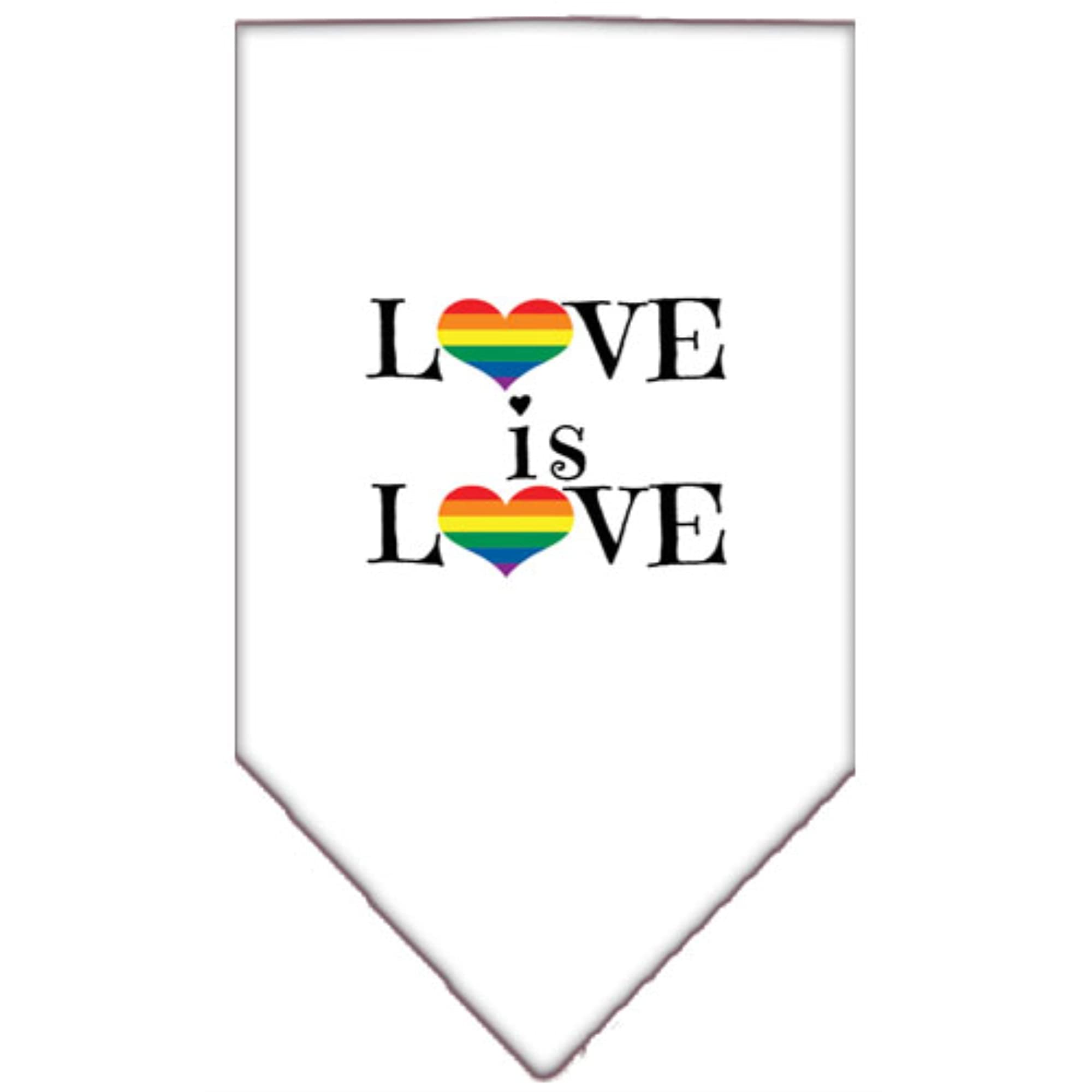 Mirage Pet Products Love is Love Screen Print Bandana White Large