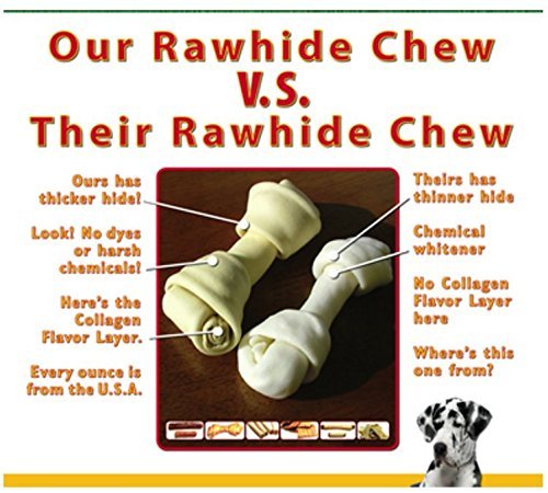 Wholesome Hide Usa Beef Hide - Knotted Bone, 4-5