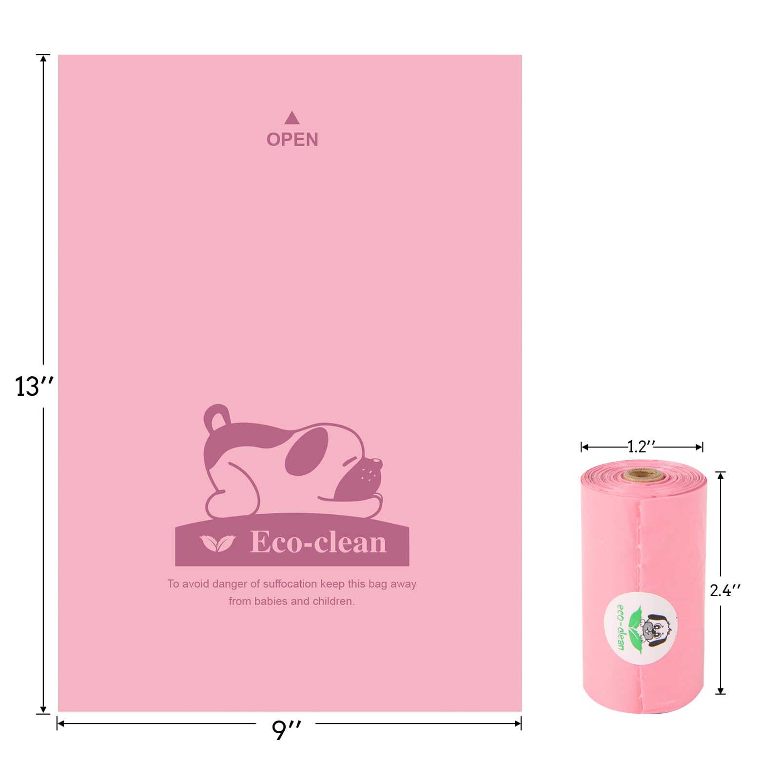 ECO-CLEAN 360 Count Dog Poop Bags with Dispenser, Leak-Proof, Cherry Blossom scented