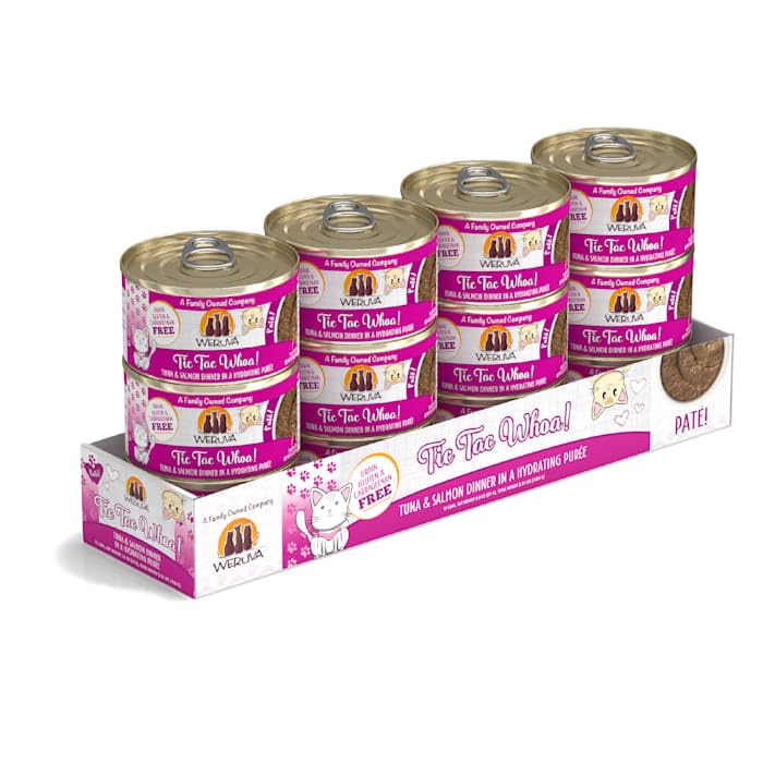 Weruva Wet Cat Food, Tic Tac Whoa with Tuna and Salmon Pate, 3oz Can, Pack of 12